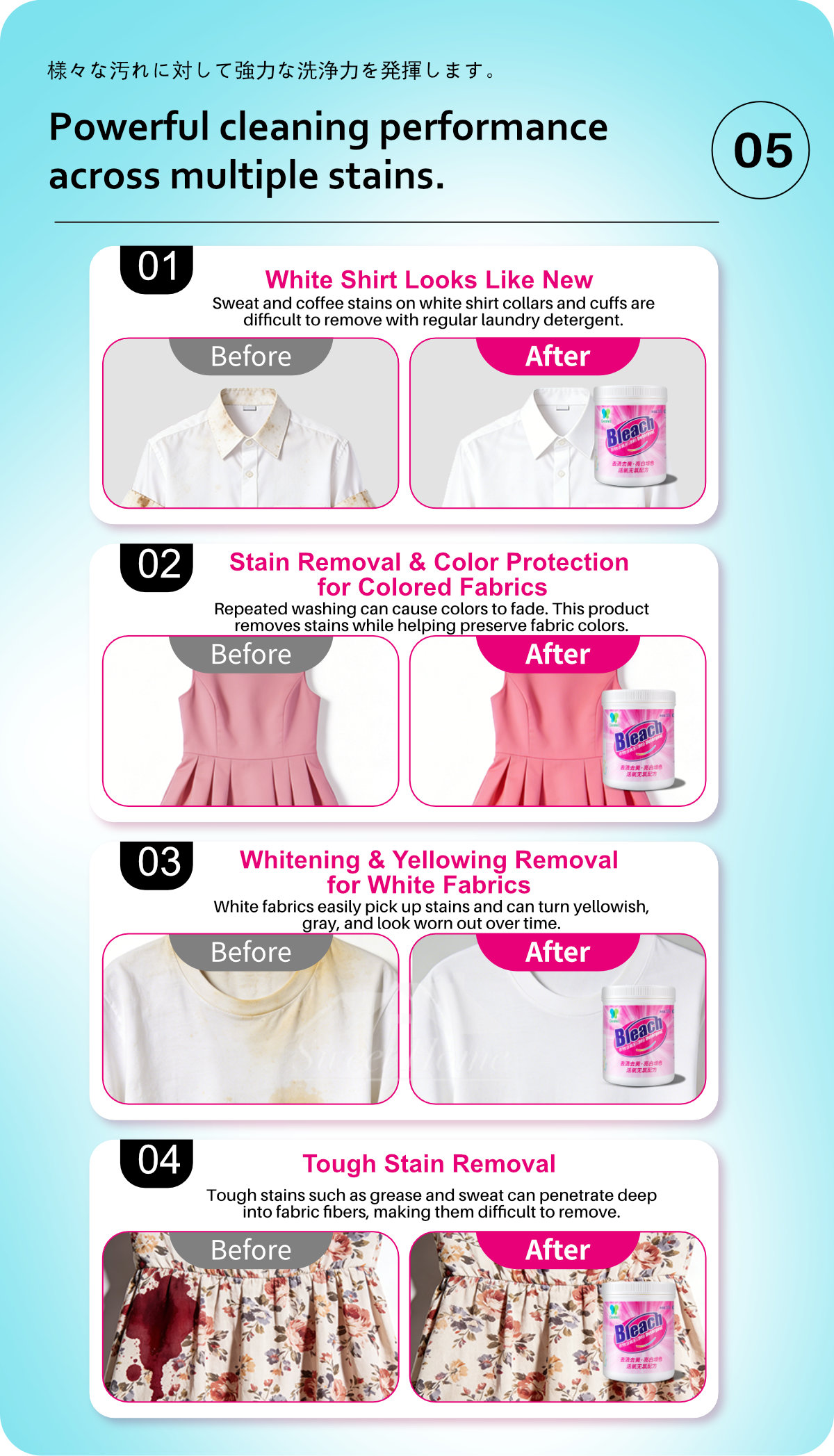 Cleafe Oxygen Bleach Powder 500g-8